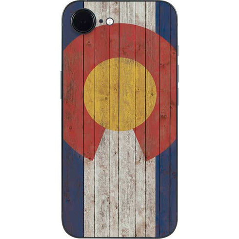 Colorado Flag Dark Wood iPhone 16e Skin